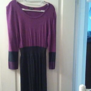 Spense Purple and Black Long Sleeve Dress